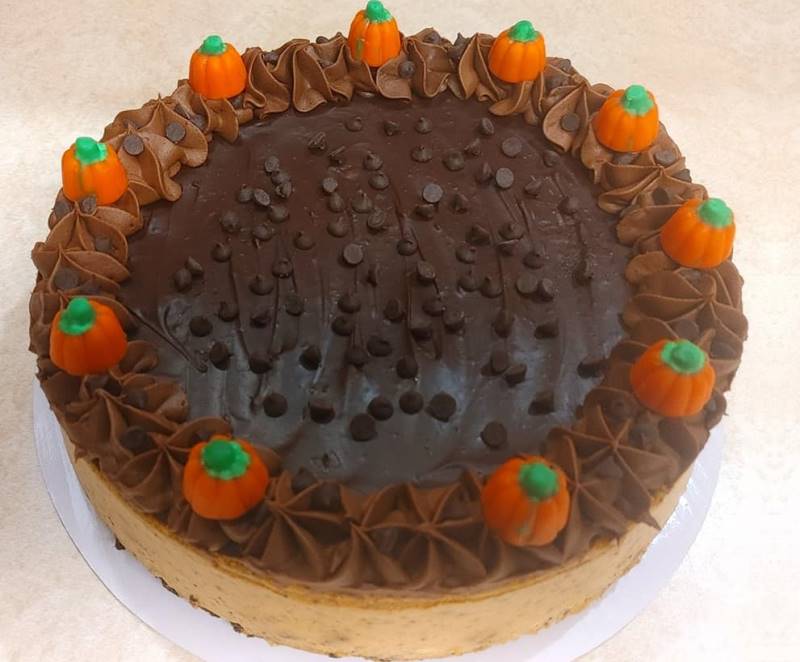 Pumpkin Chocolate Chip Cheesecake